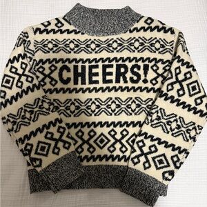 a new day Cream and Black Turtleneck Sweater